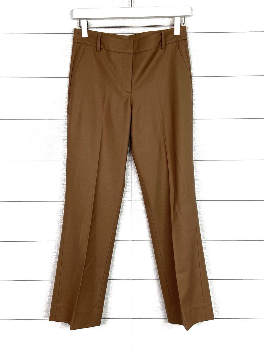 KIT AND ACE Wool Trouser Pant Straight Brown Cashmere Silk 2